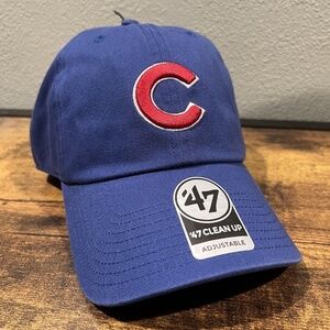 Chicago Cubs ‘47 Brand Clean Up Adjustable Hat Strapback Dad Cap Blue “C” New